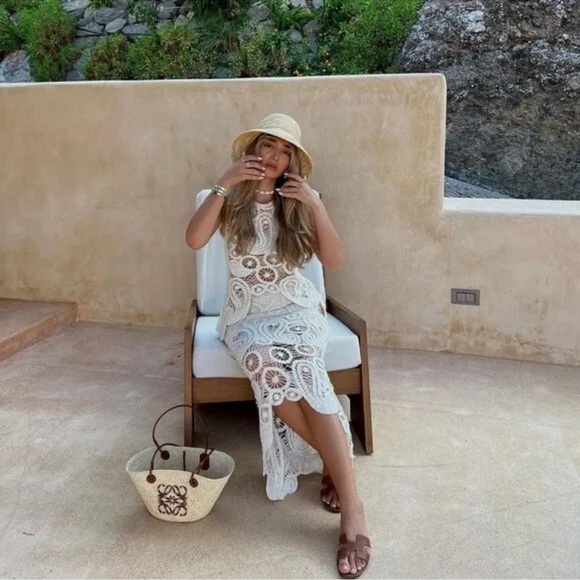 NEW ZARA COTTON ASYMMETRIC CROCHET STRAW SKIRT SZ S REF 2712/012 - Picture 14 of 16